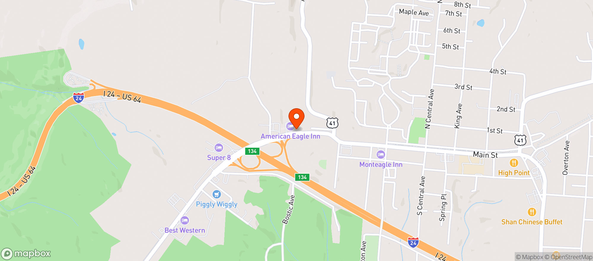 Map showing Monteagle Wine & Spirits