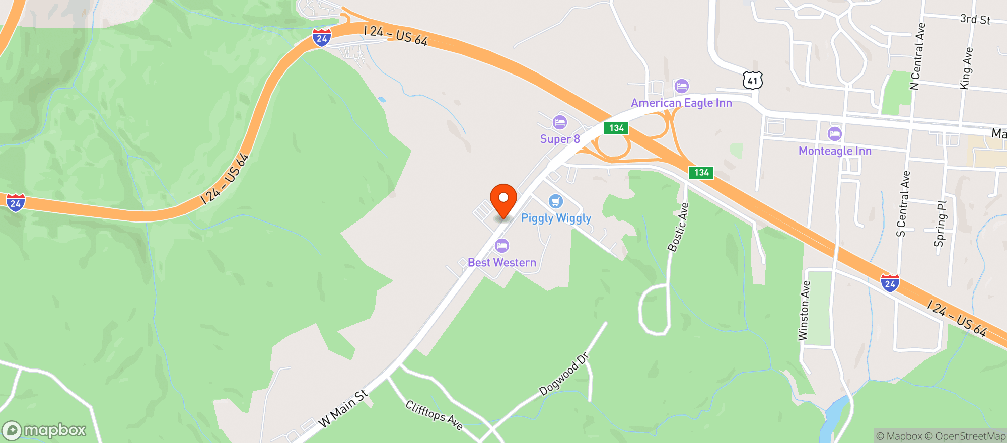 Map showing Village Wine & Spirits