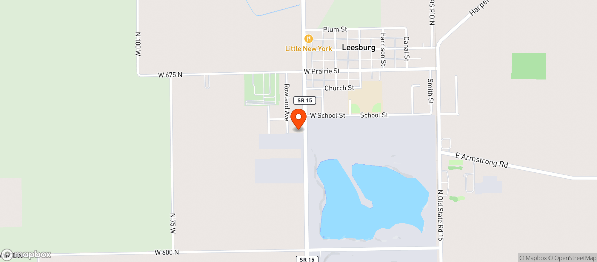 Map showing Leesburg Liquors