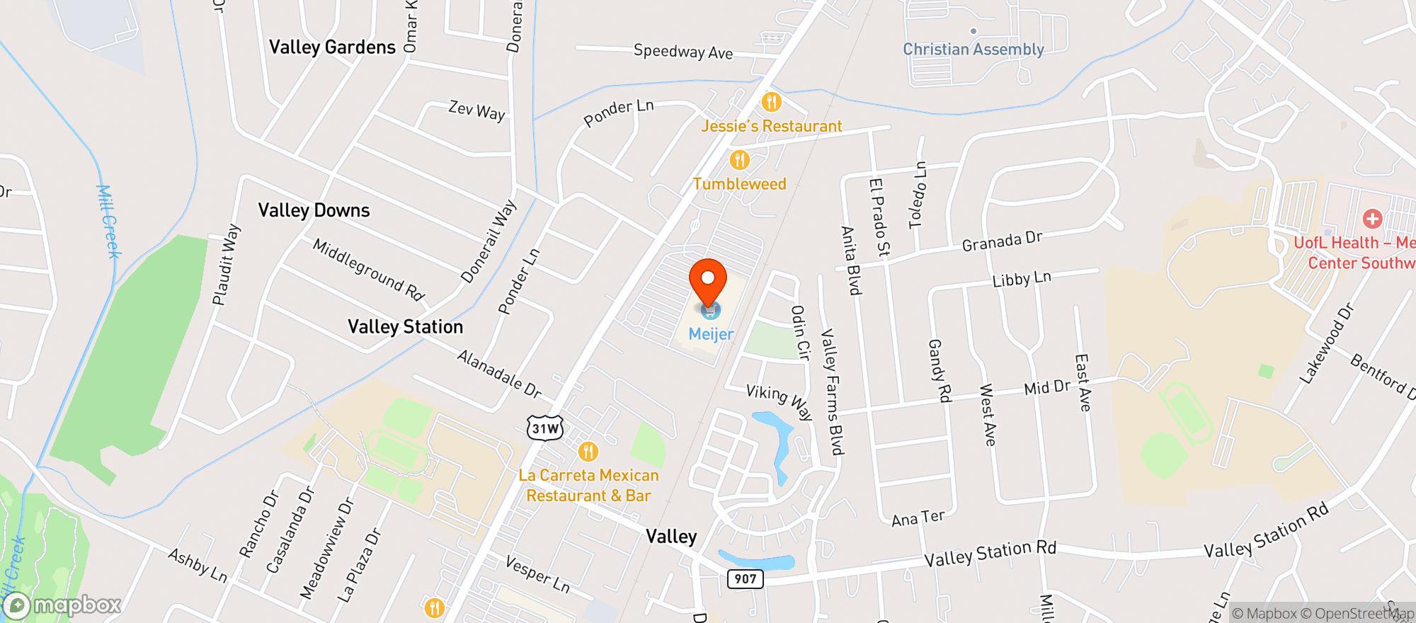 Map showing Meijer