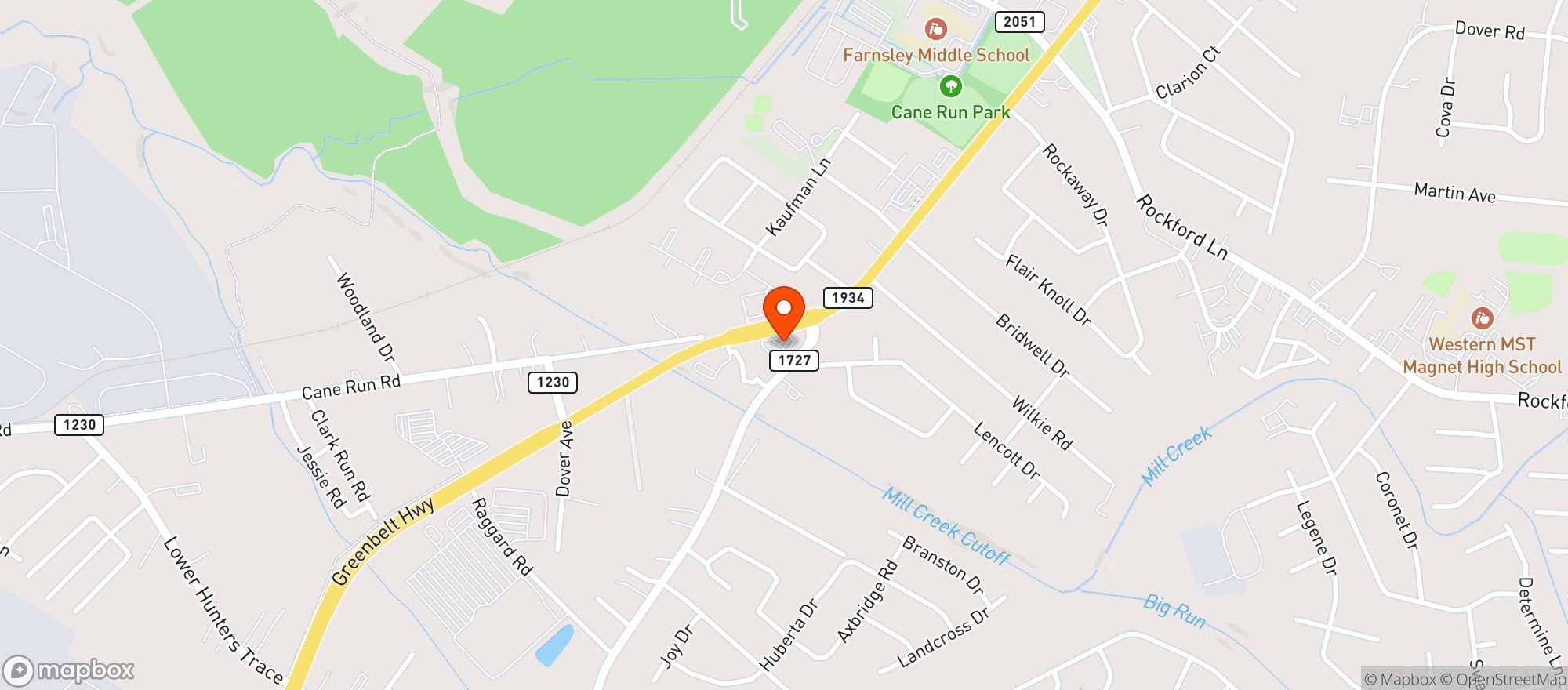 Map showing Ace Liquors