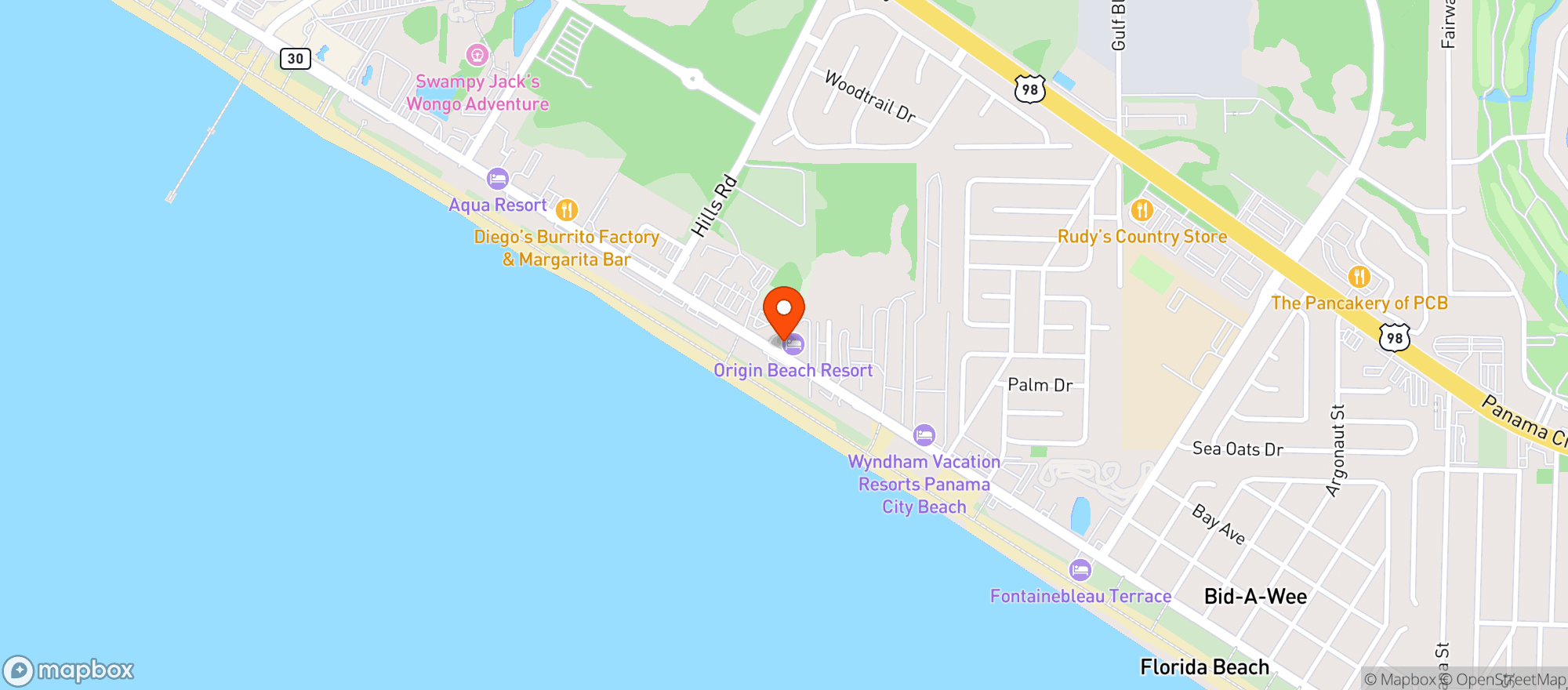 Map showing BEACHES & CREAM