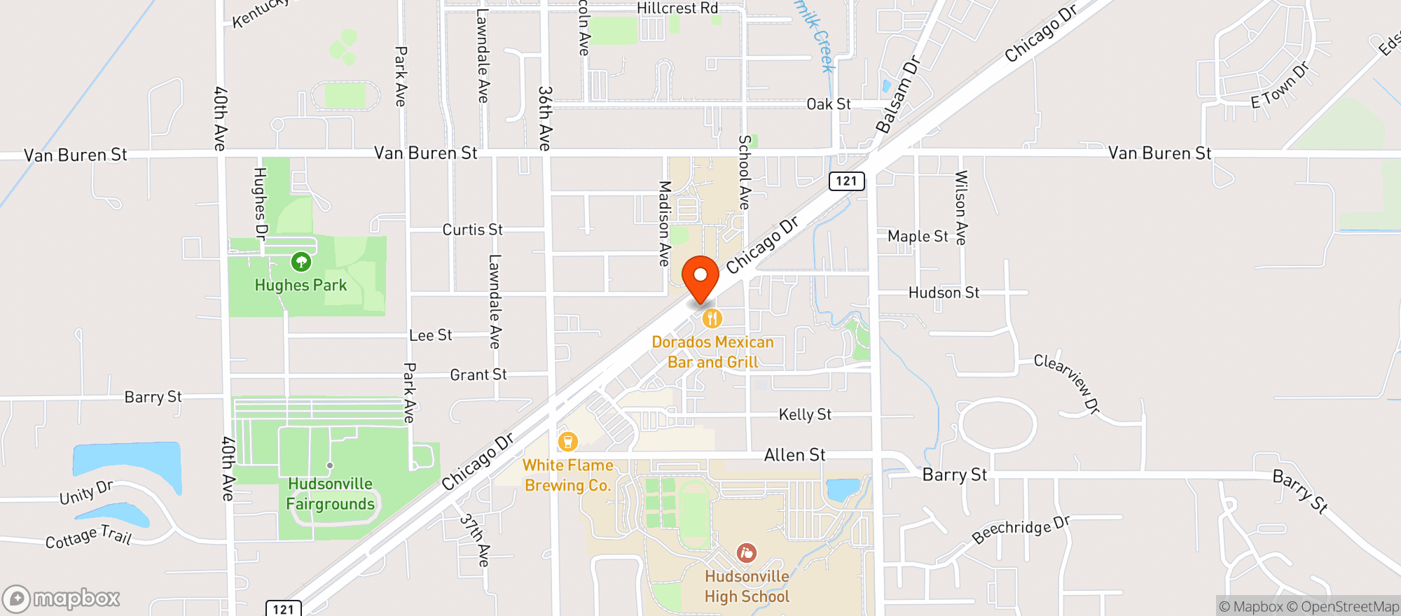 Map showing Dorados Mexican Grill & Bar