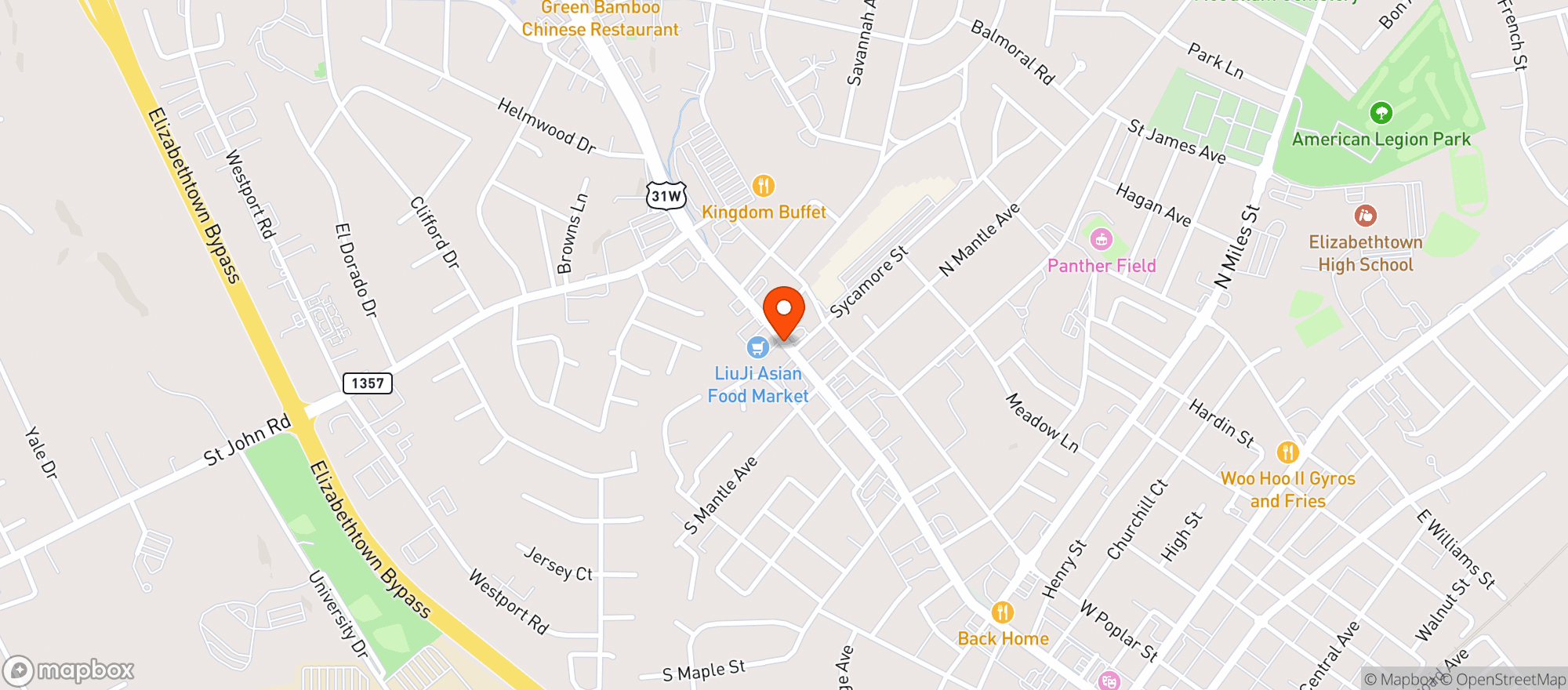 Map showing John Os Liq & Party Store