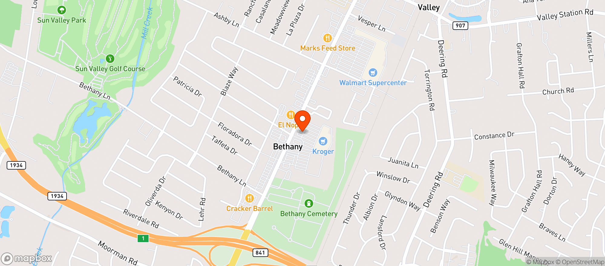 Map showing Kroger