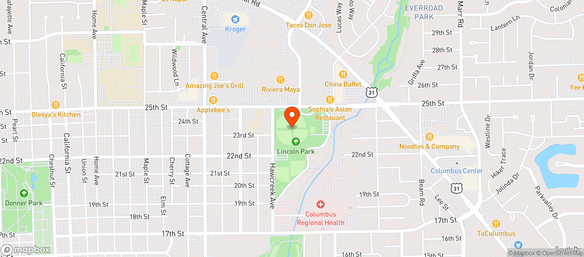Map showing Lincoln Park