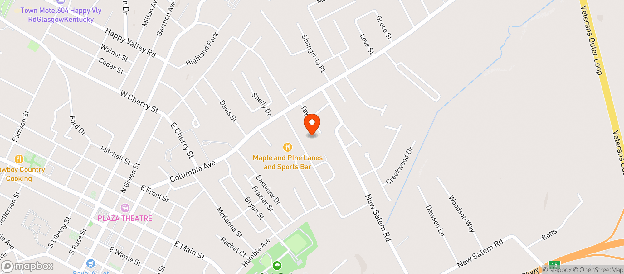 Map showing Glasgow Liquors