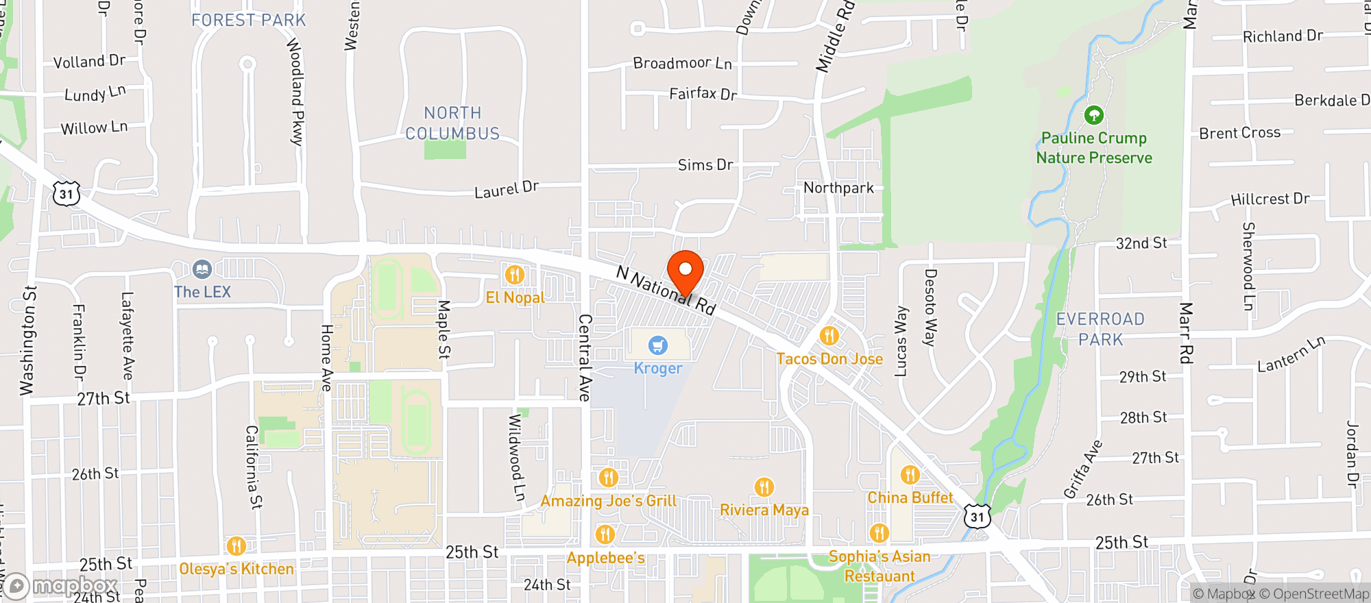 Map showing Central (021) - 00710 - Columbus Marketplace
