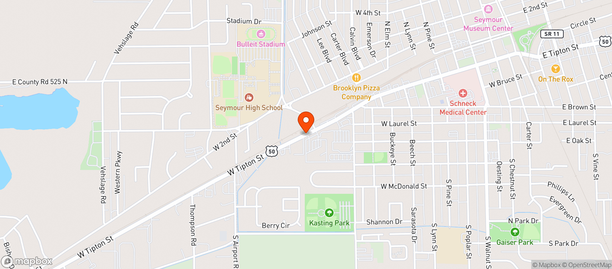 Map showing Jay C Food Store