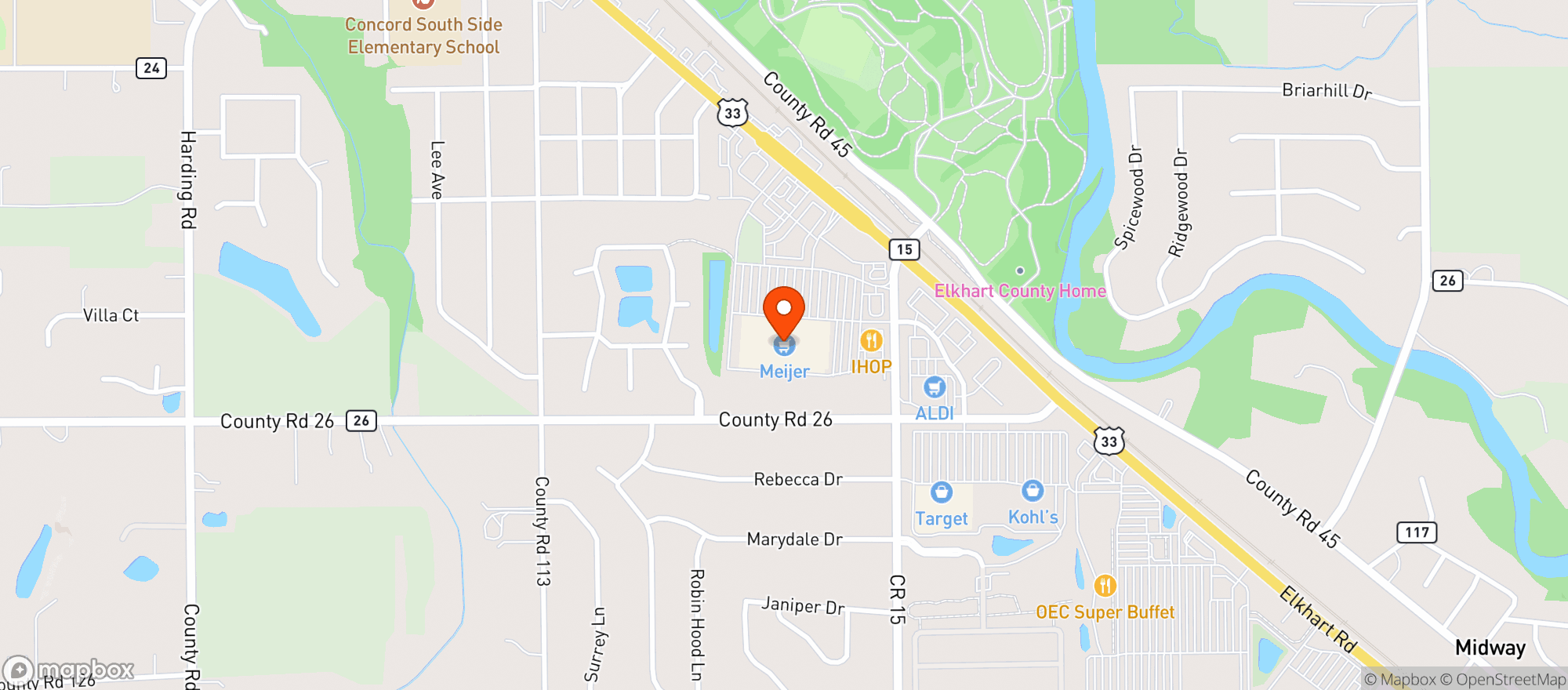 Map showing Meijer