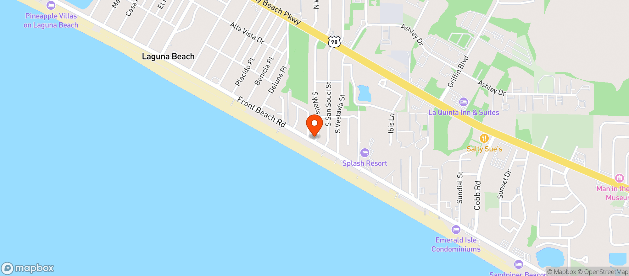 Map showing Blu Convenience Store & D