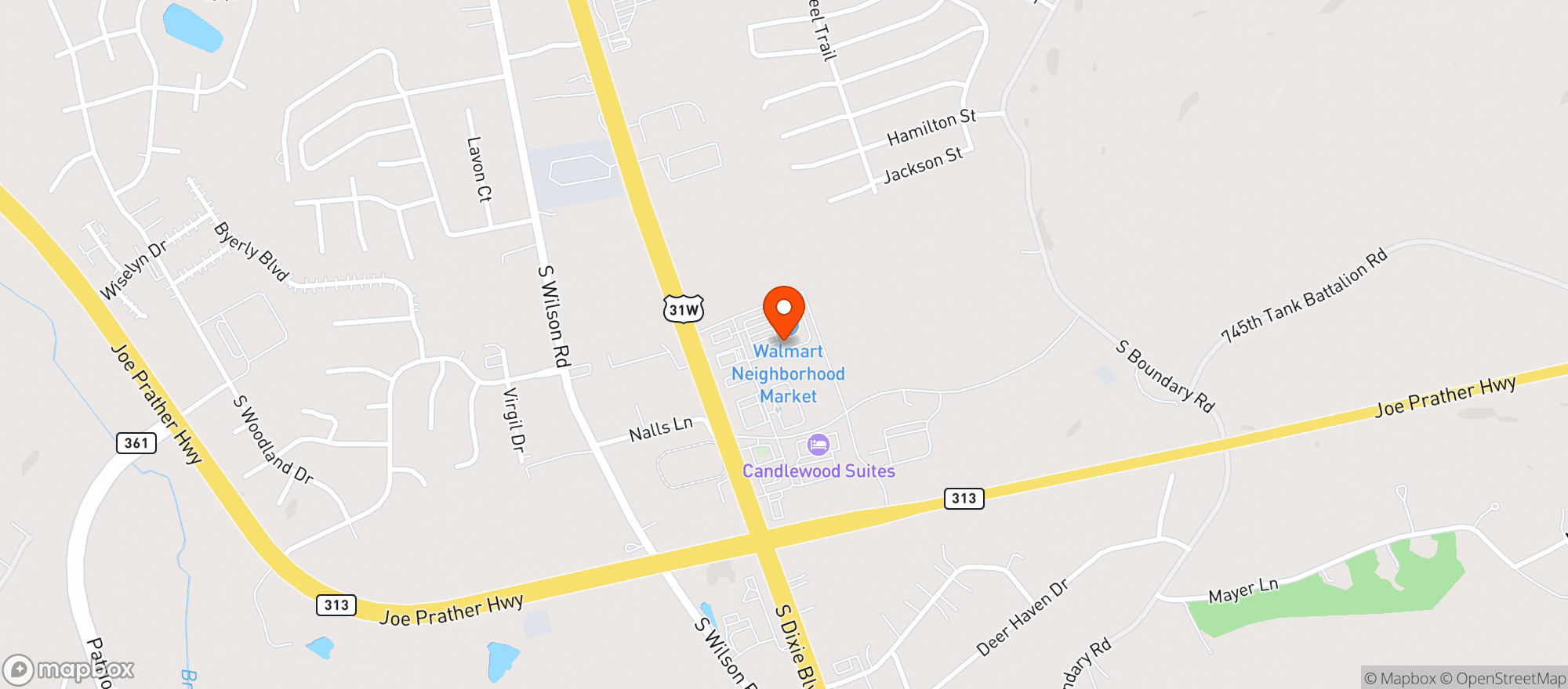 Map showing Walmart Neighborhood Market