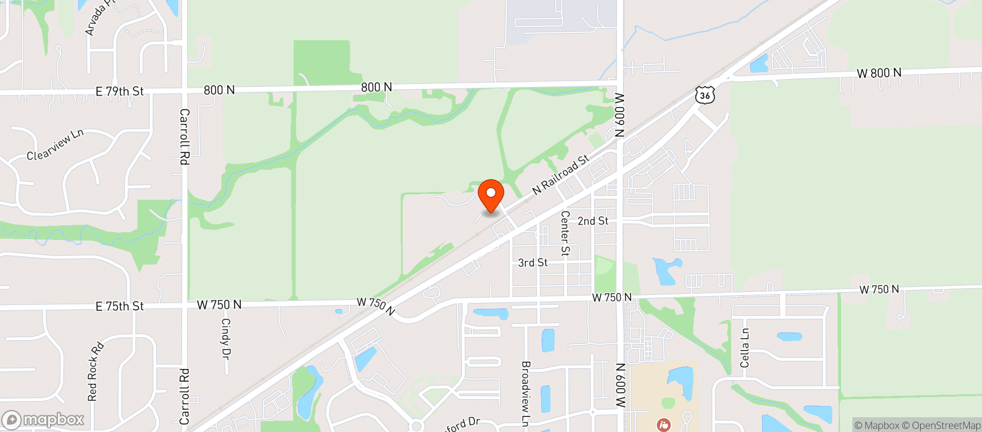 Map showing Scarlet Lane Brewing Company