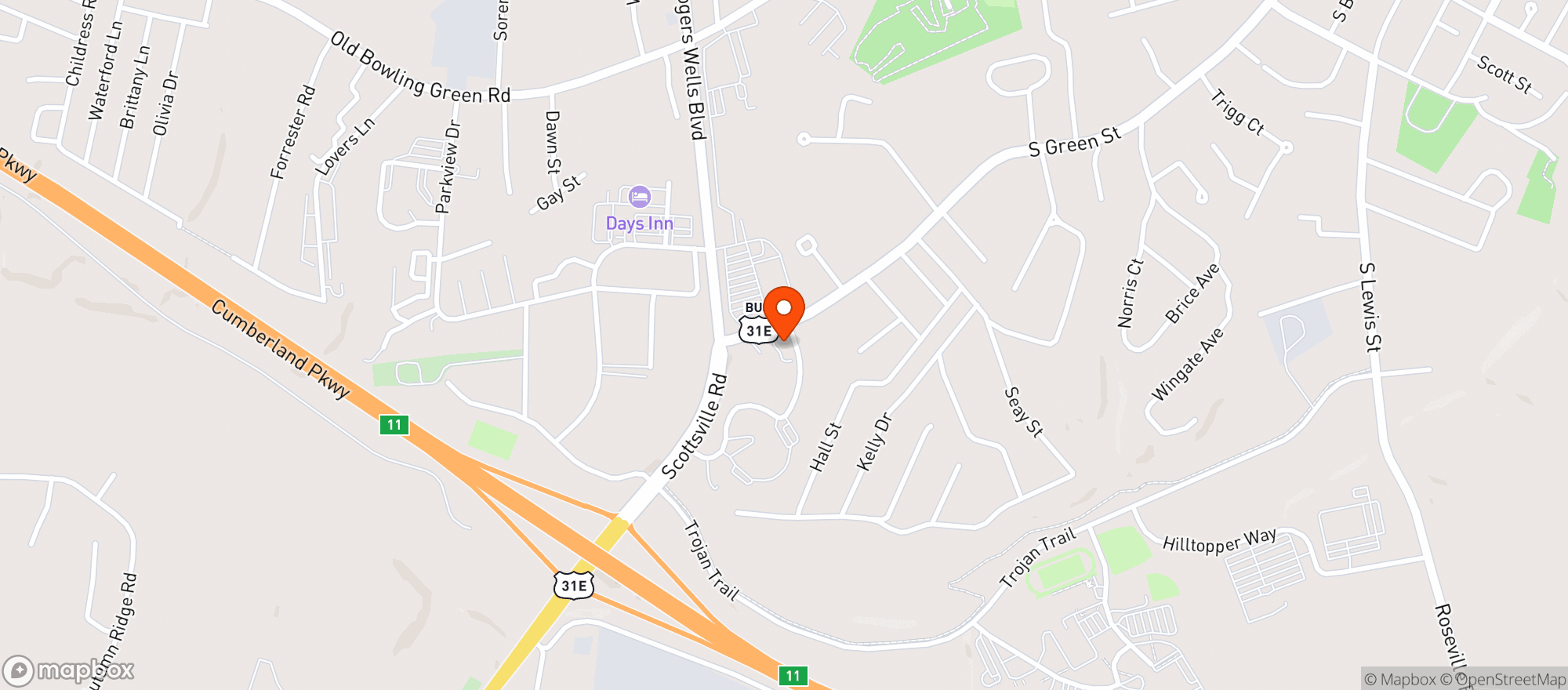 Map showing South Green Liquors