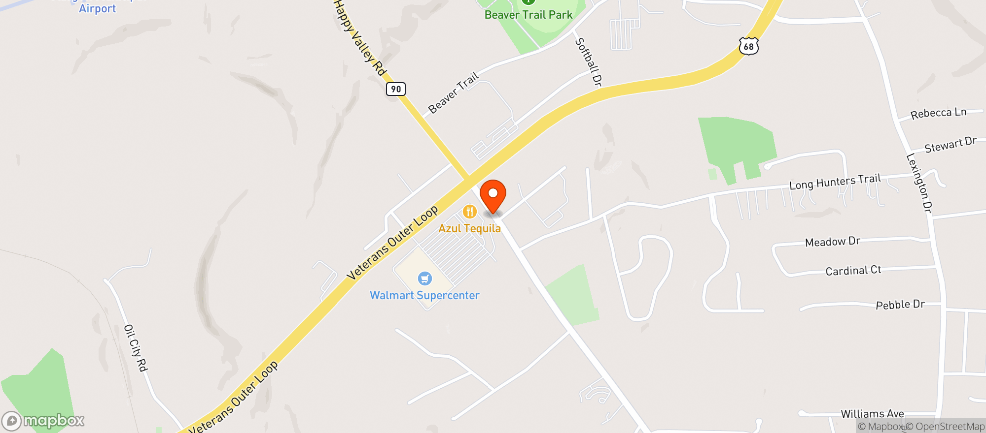 Map showing Walmart Supercenter Liquor Store