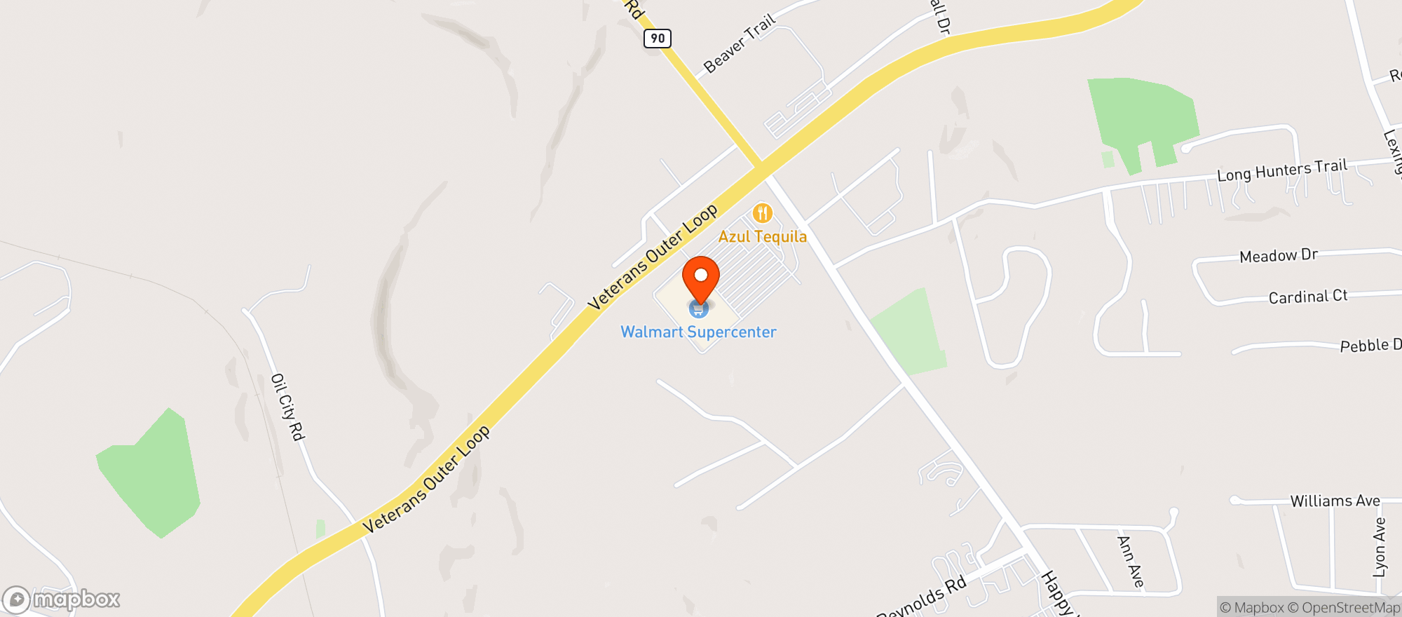 Map showing Walmart Supercenter