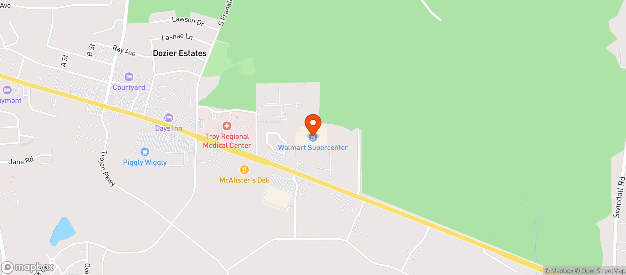 Map showing Walmart Supercenter #723