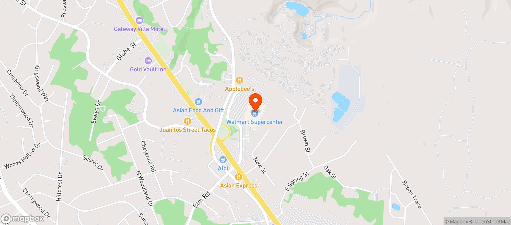 Map showing Walmart Supercenter