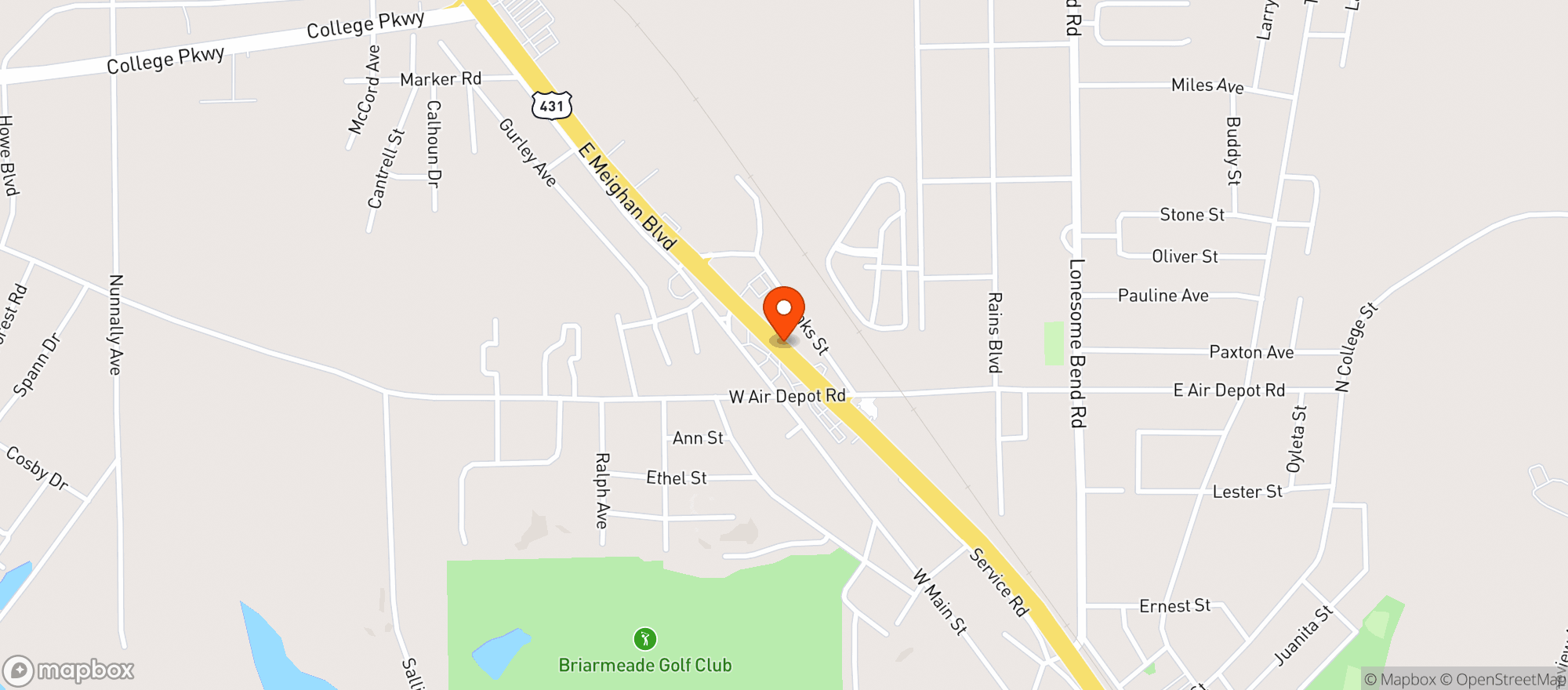 Map showing Coosa Corner