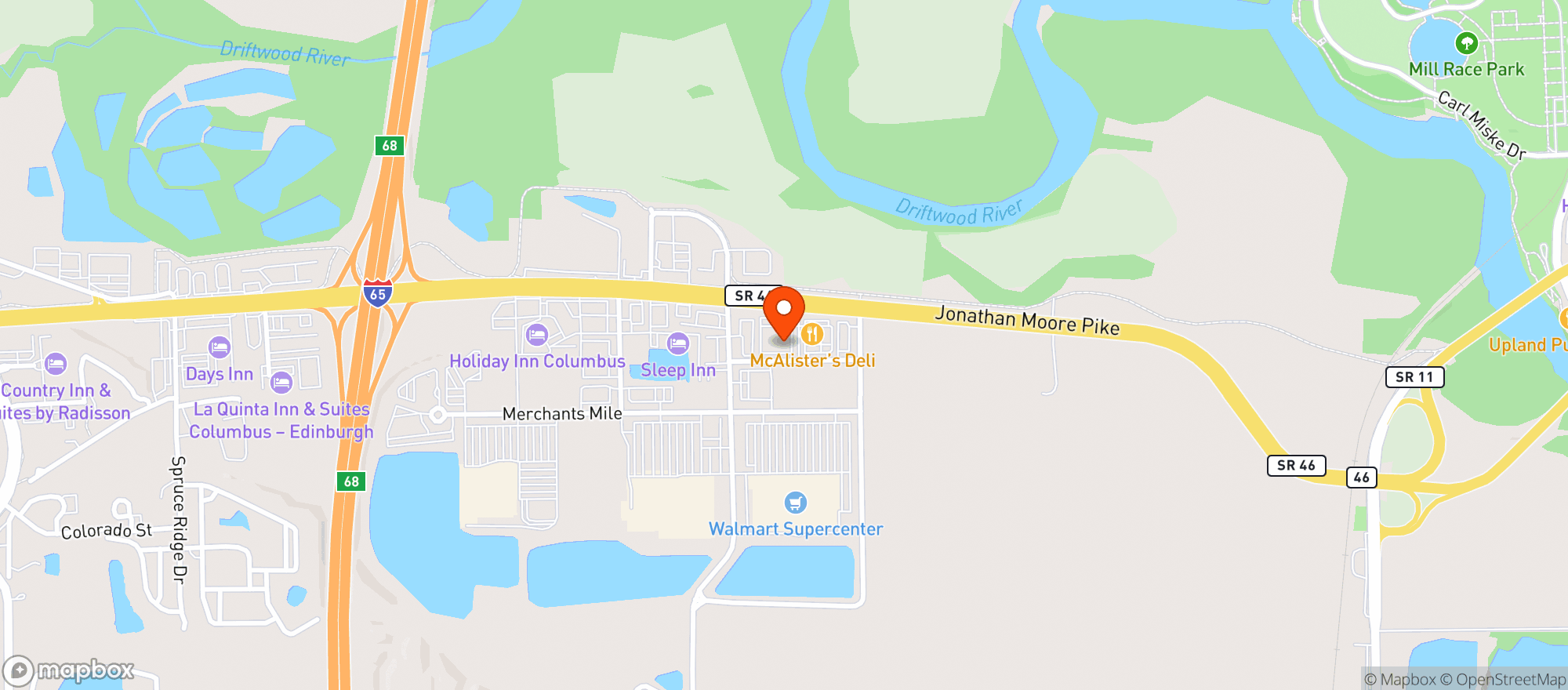 Map showing Buffalo Wild Wings Gril #3300