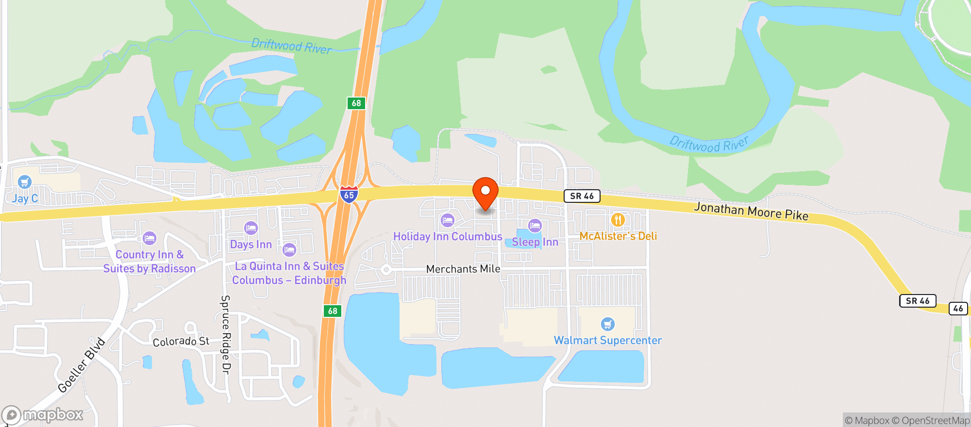 Map showing CIRCLE K #2342