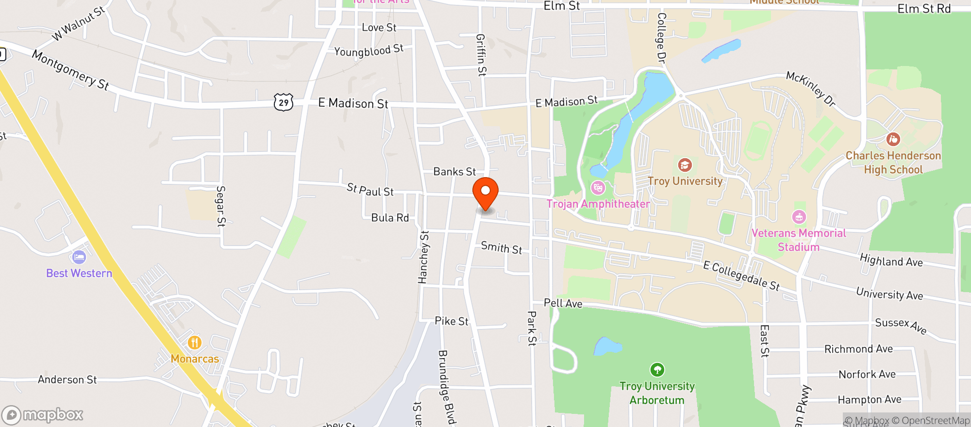 Map showing QUICK MART