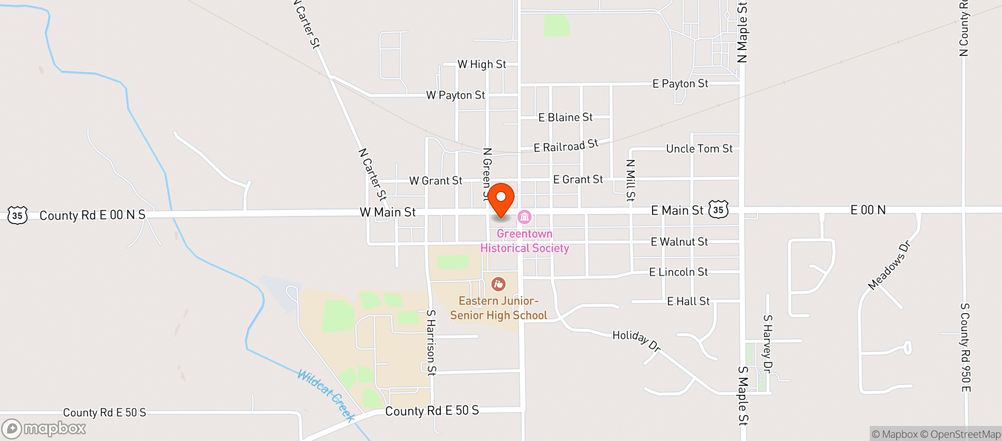 Map showing Hollys Liquor Store