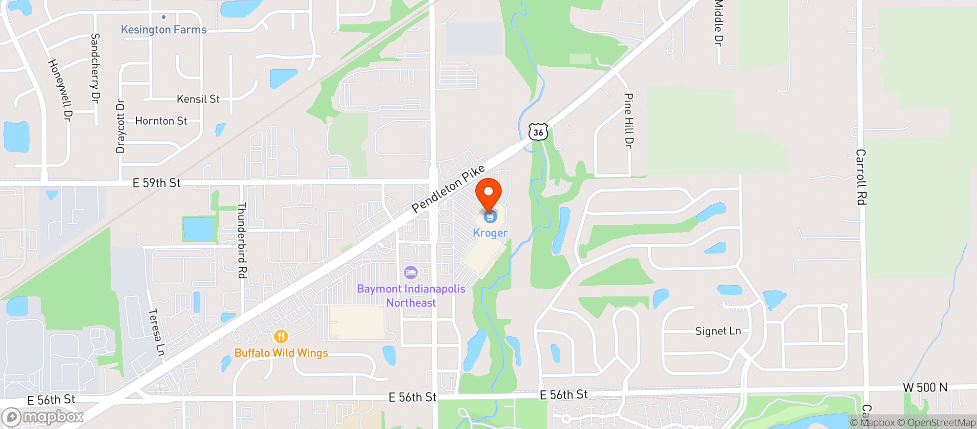 Map showing Kroger #862