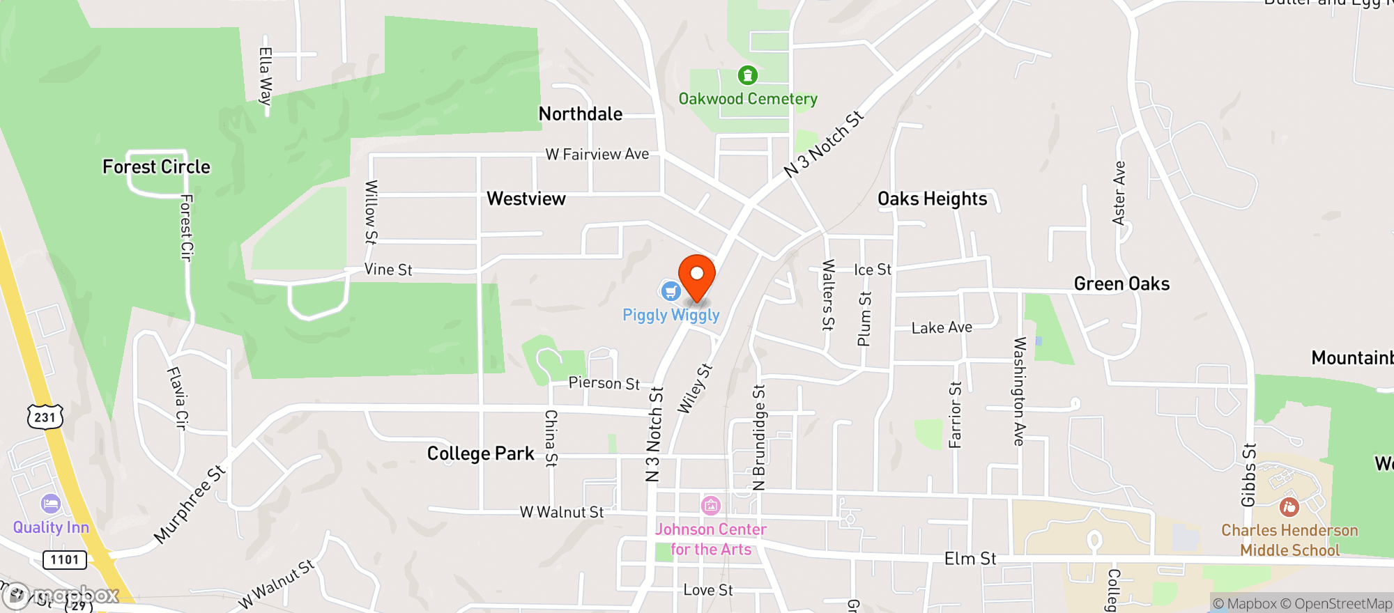 Map showing Piggly Wiggly