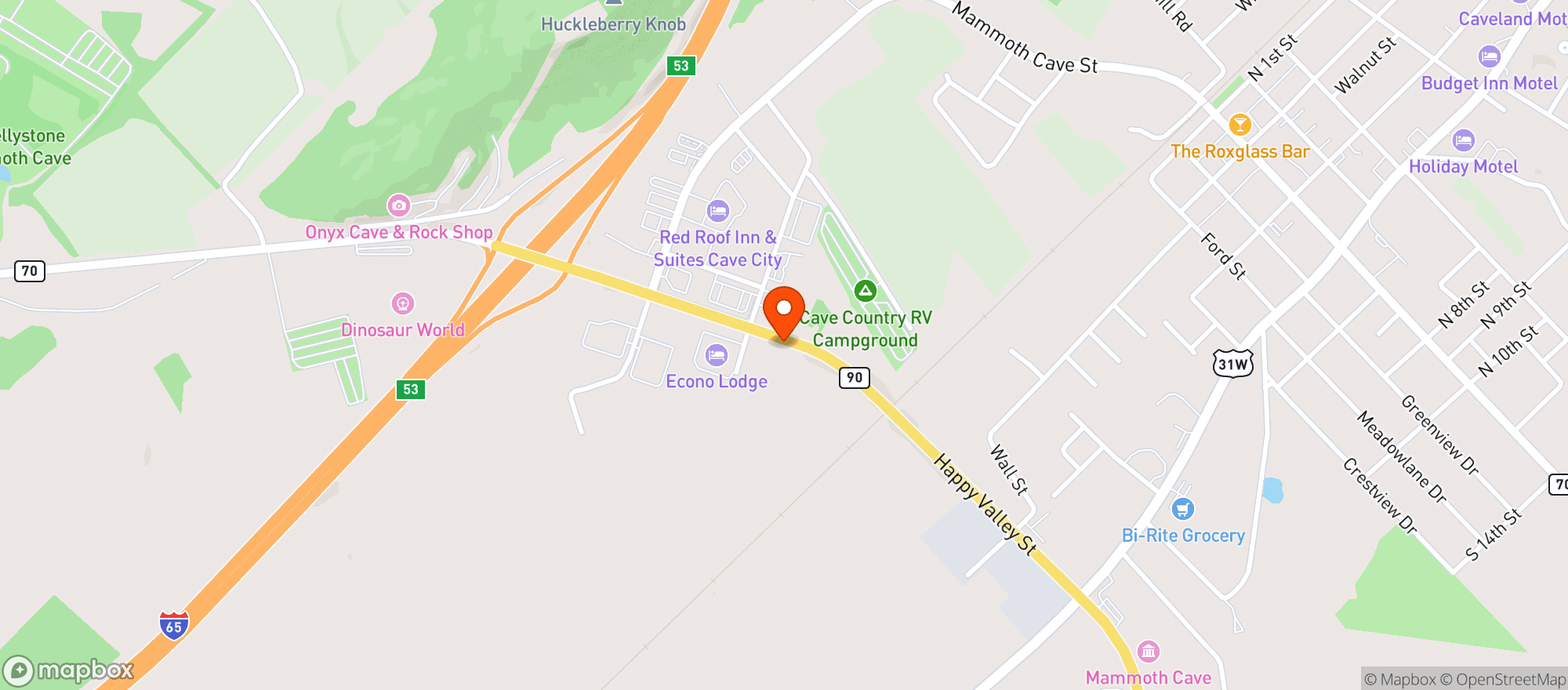 Map showing Mammoth Liquors