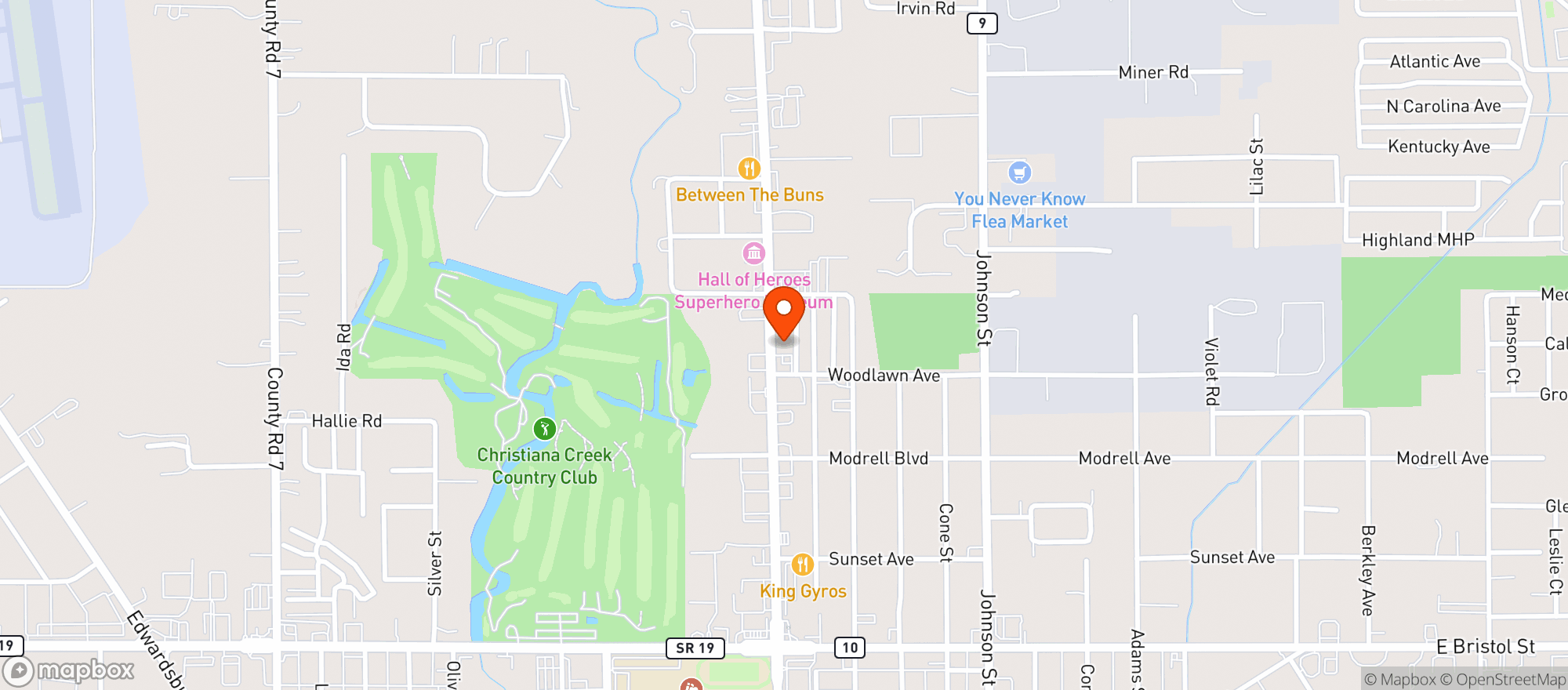 Map showing CHALET PARTY SHOPPE #7