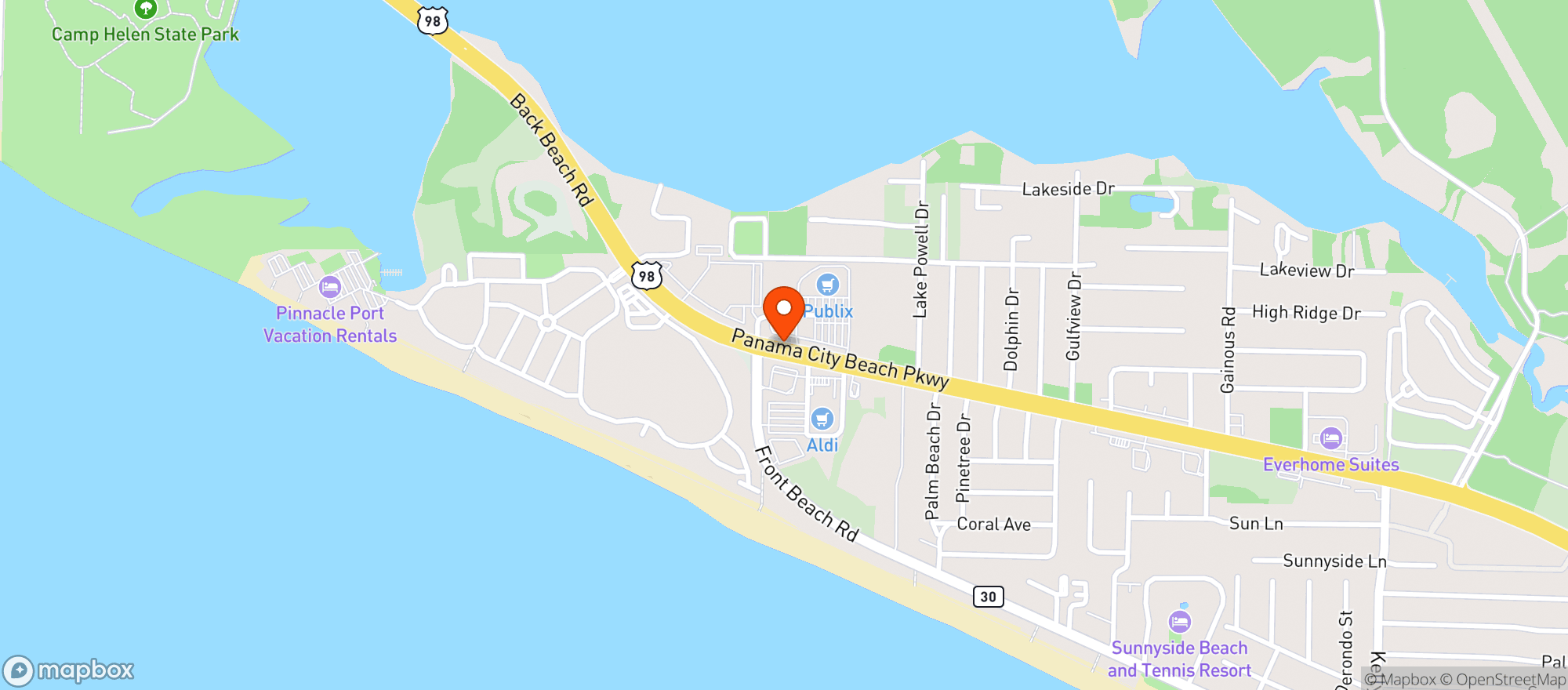 Map showing Publix Super Market