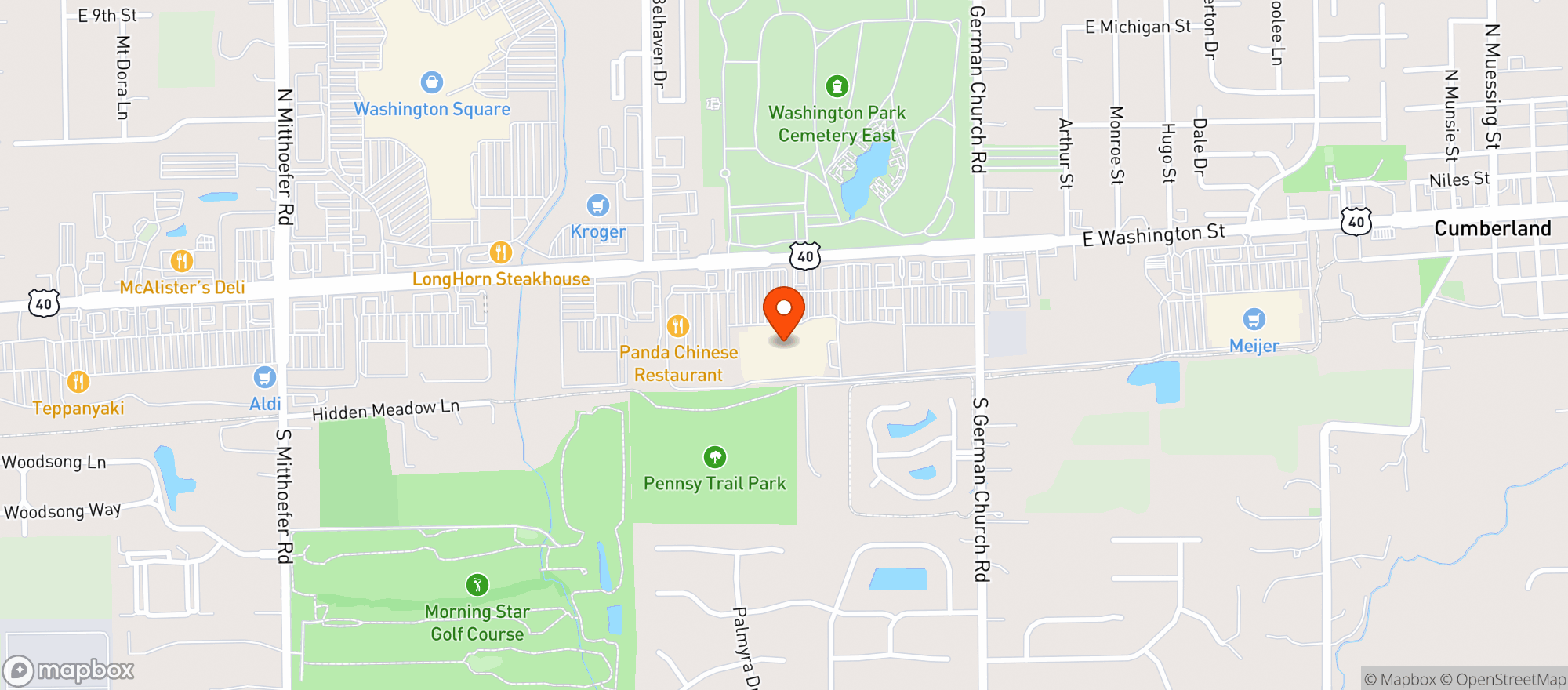 Map showing Walmart Supercenter #1580