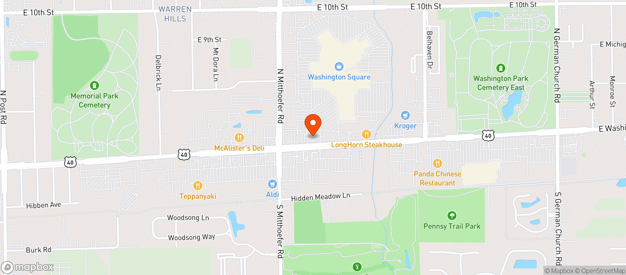 Map showing Vitamin Shoppe - Indianapolis