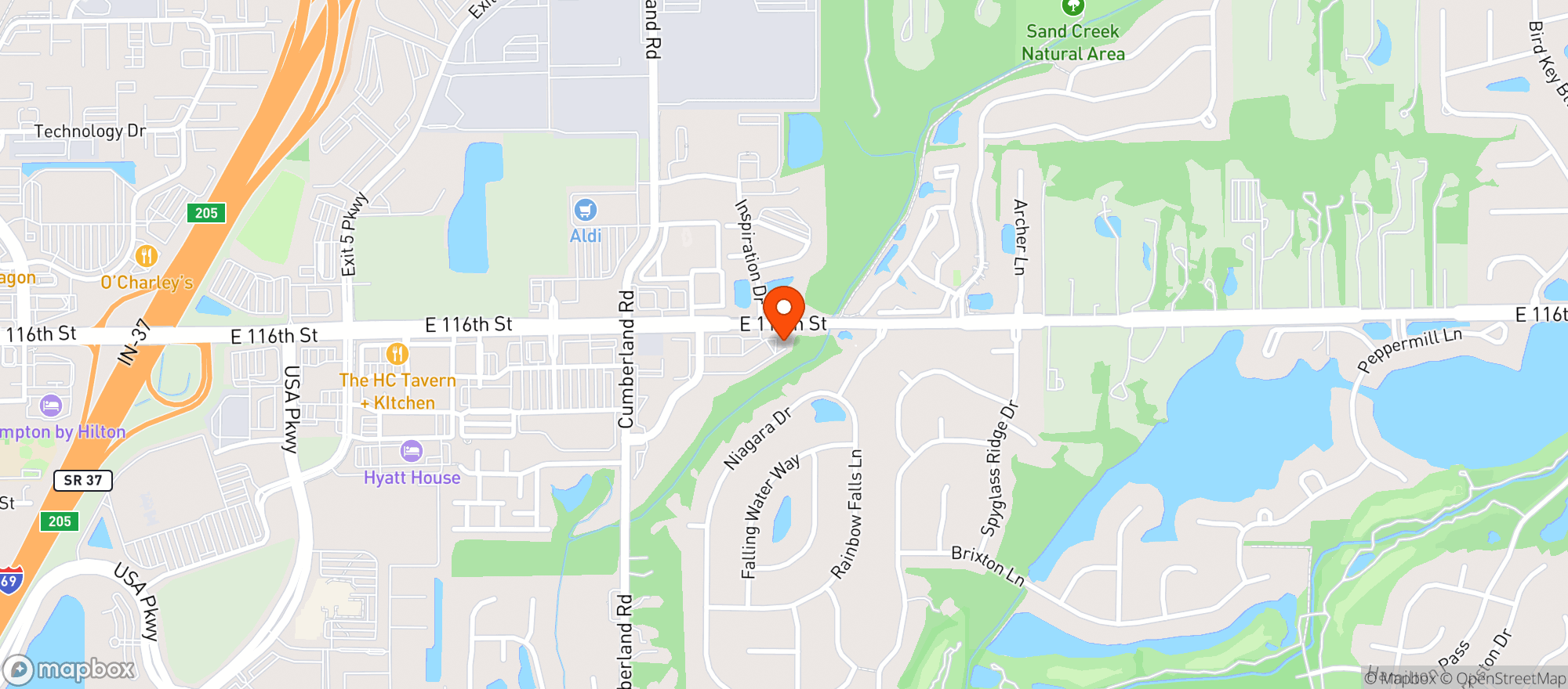 Map showing Fishers Spirits Wine&beer Cent