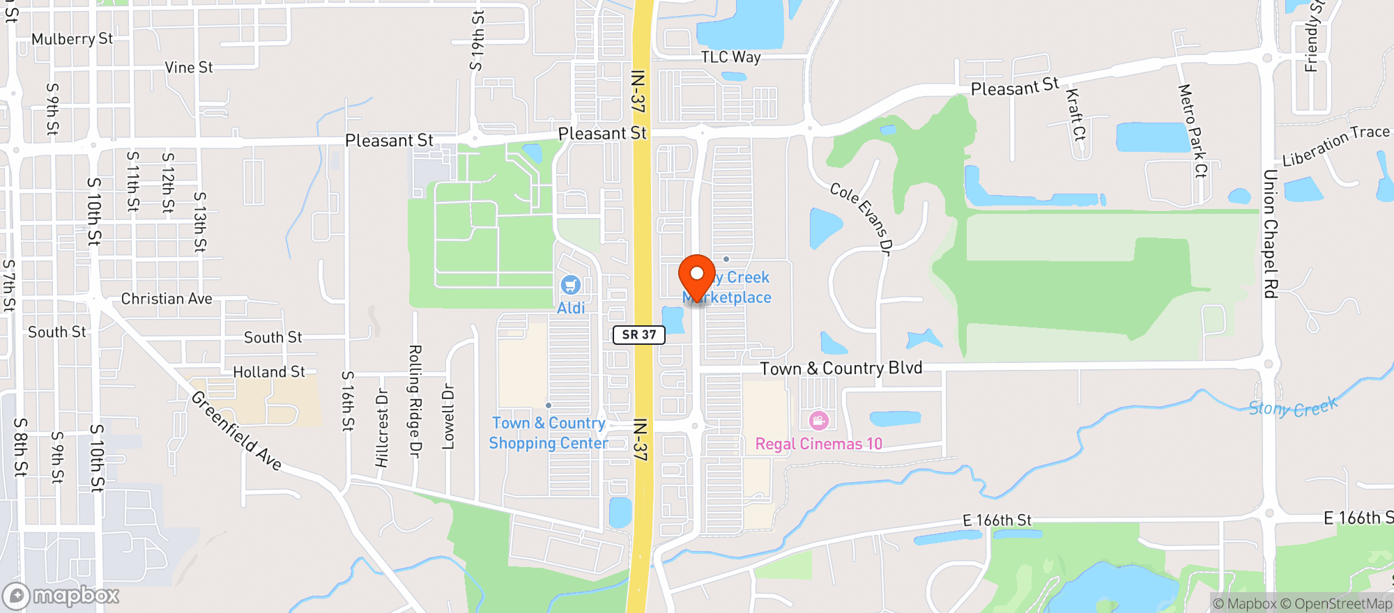 Map showing Meijer Supermarket