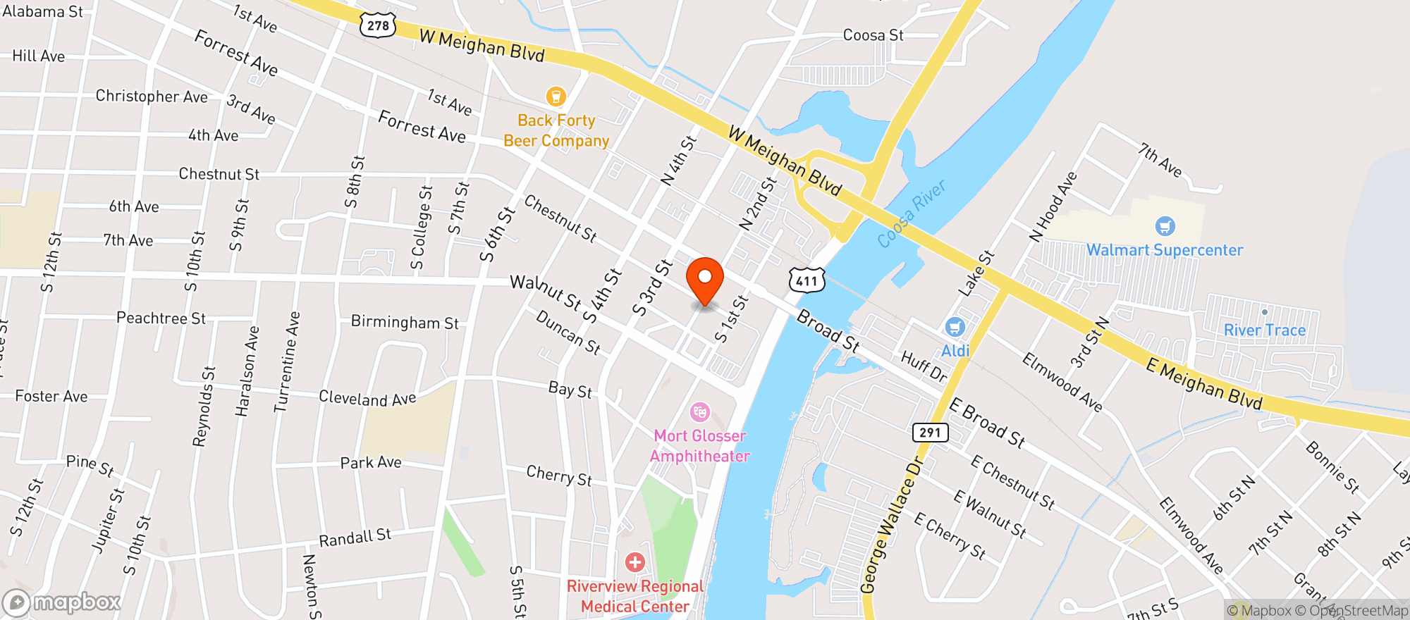Map showing THE STONE MKT