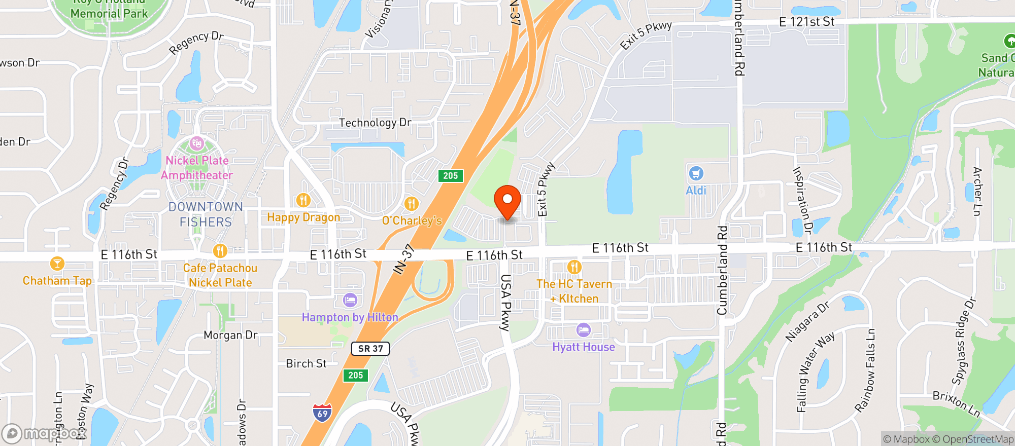 Map showing Topgolf