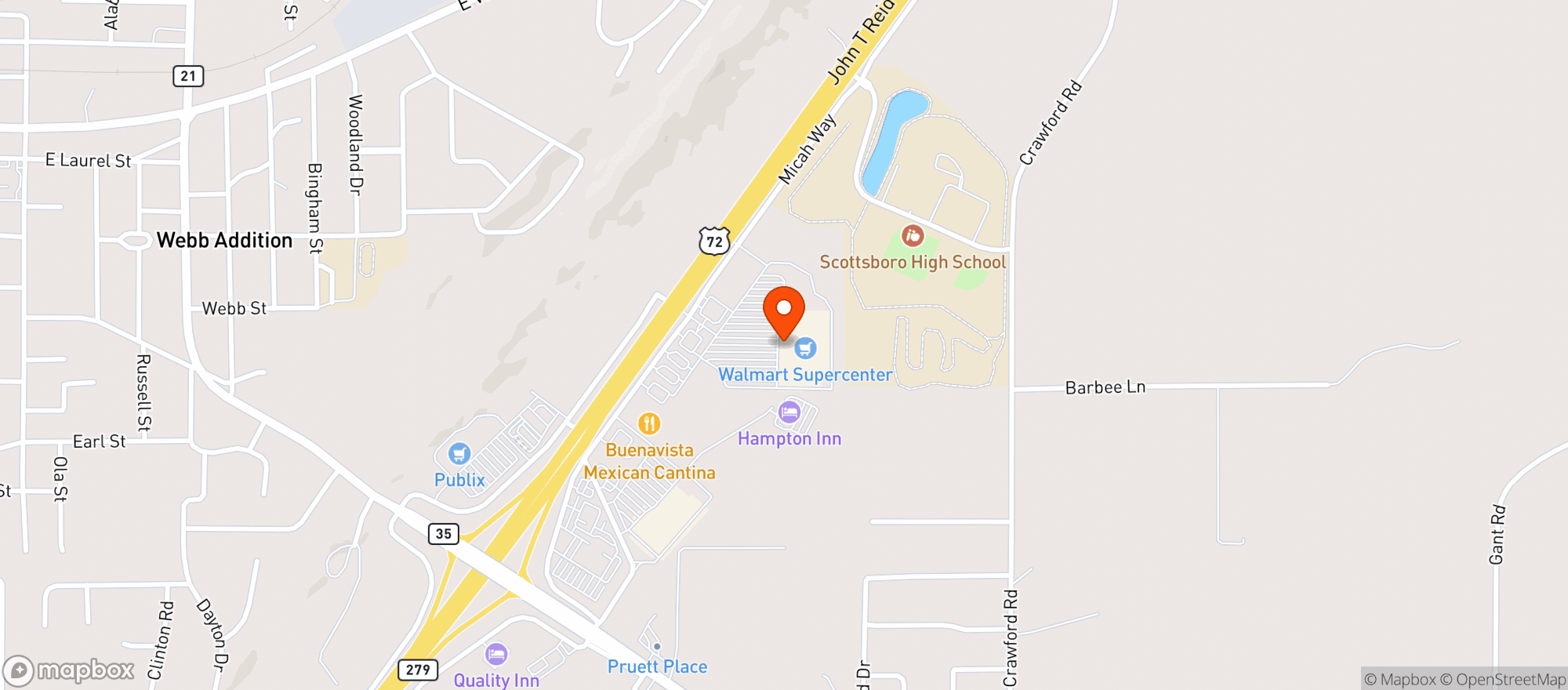 Map showing Walmart Supercenter