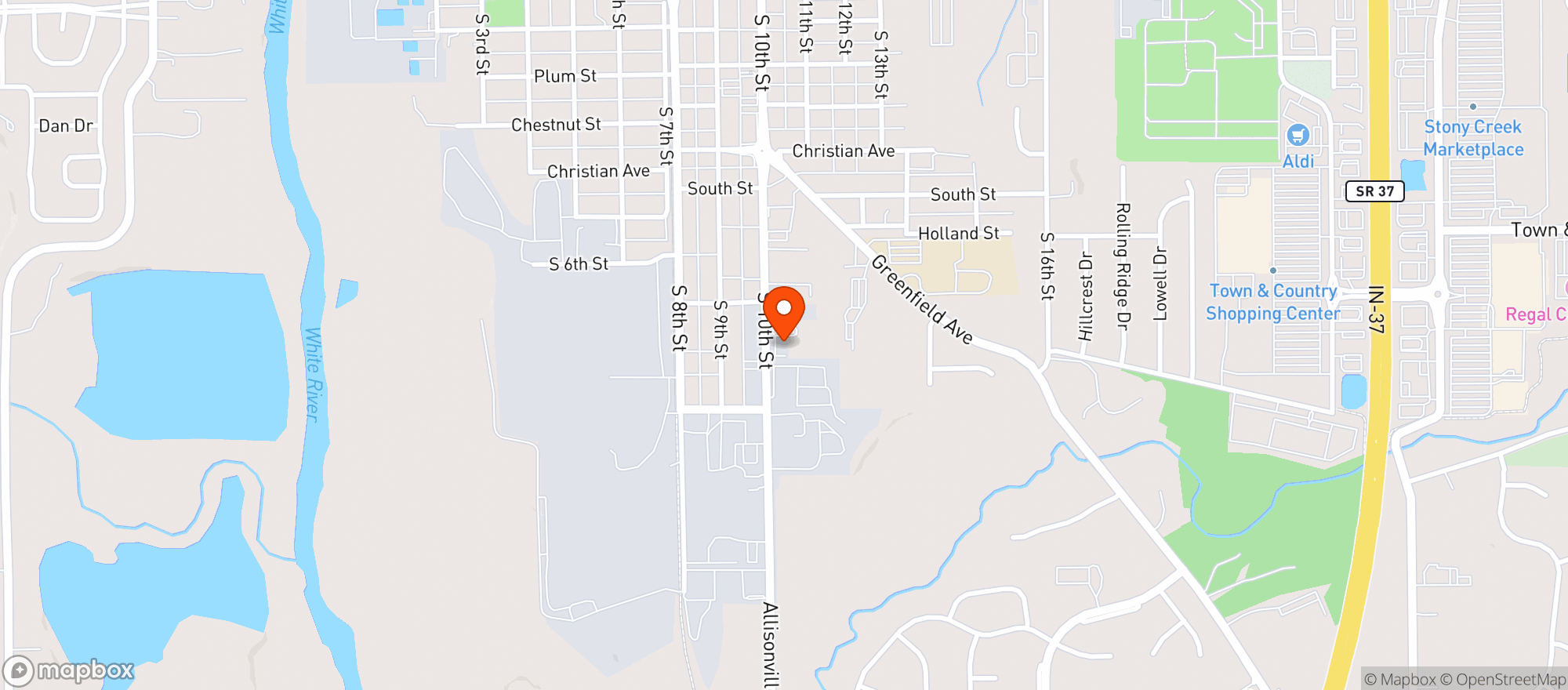 Map showing Bier Brewery Noblesville