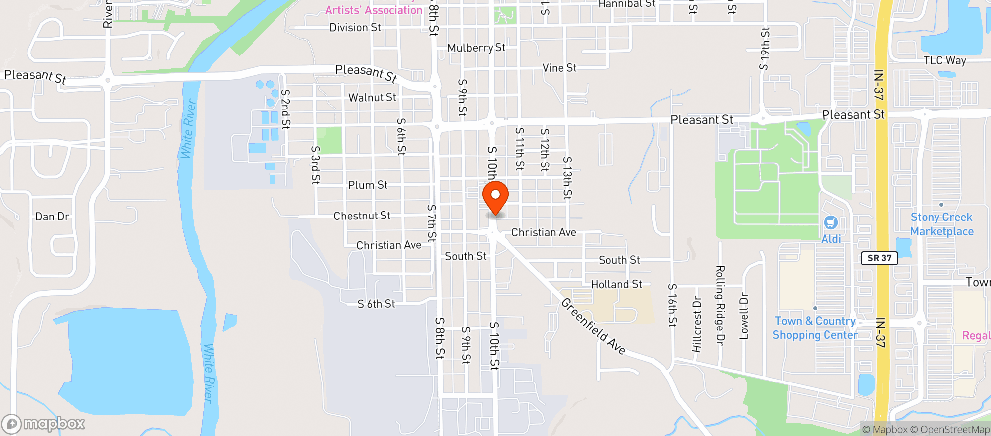 Map showing Towne Spirits & Fine Wine