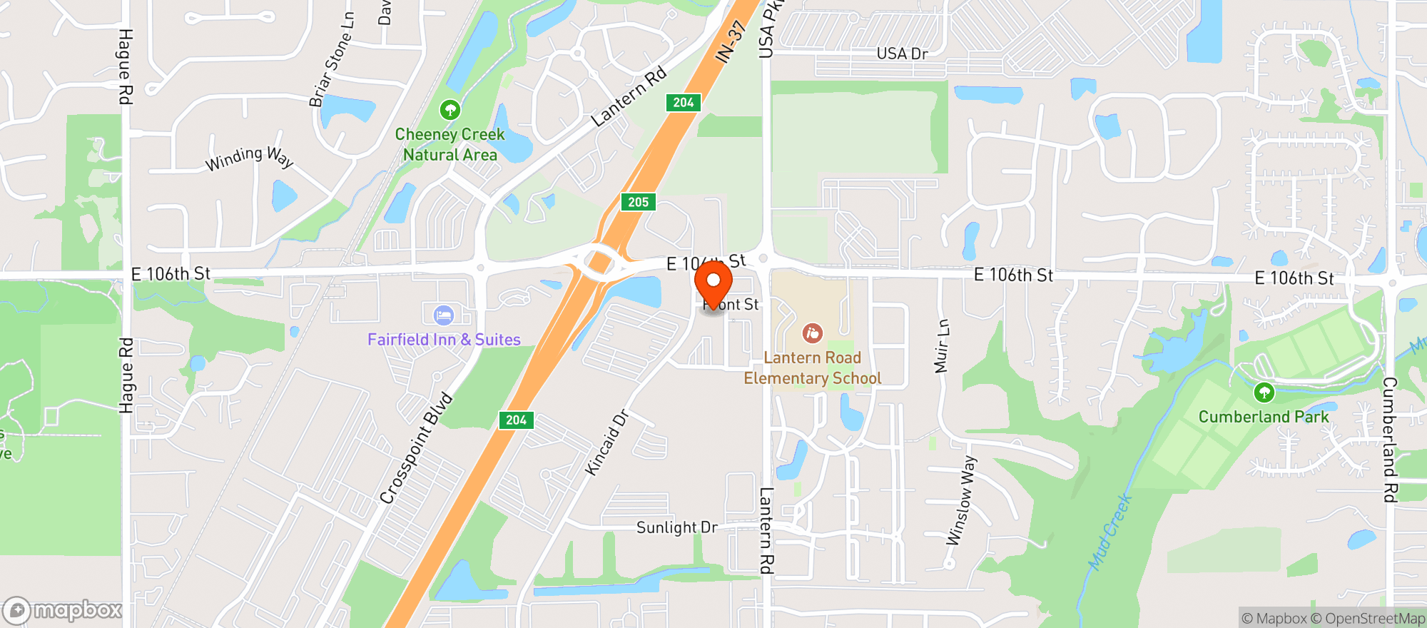 Map showing Voodoo Brewing Co.