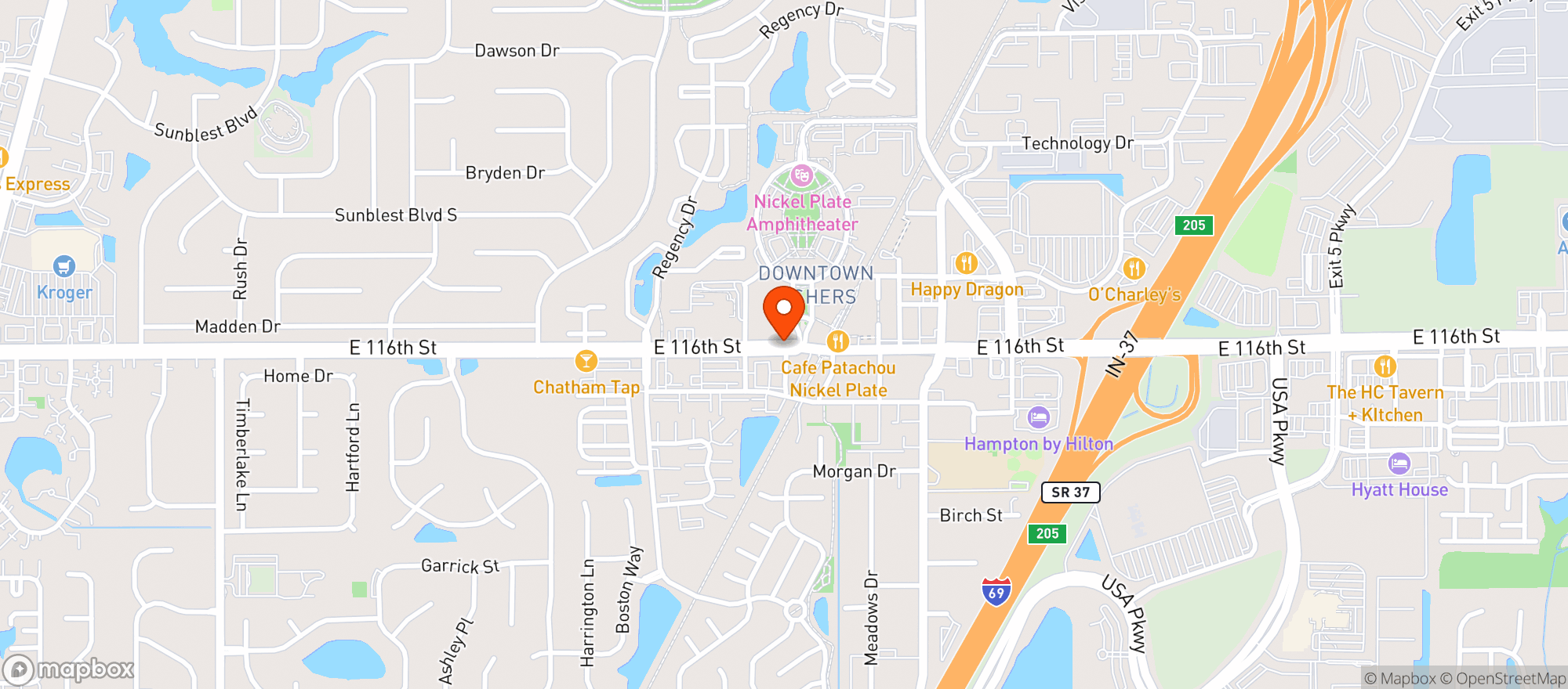 Map showing Parks Place Pub