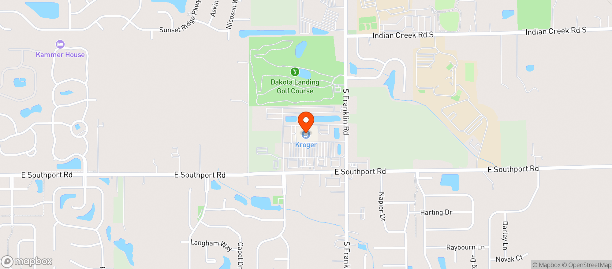 Map showing Kroger #989