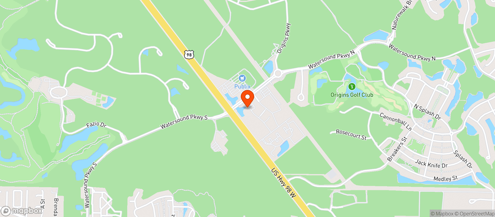 Map showing Village Market At Watersound Town C