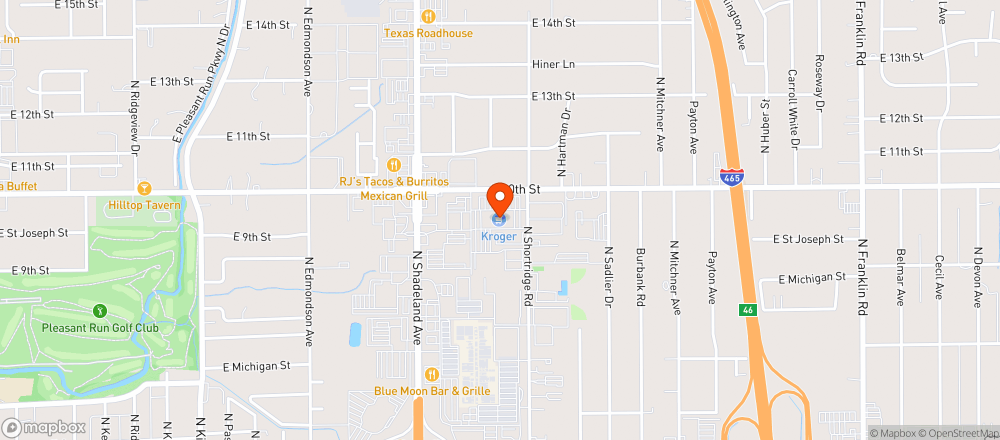 Map showing Kroger