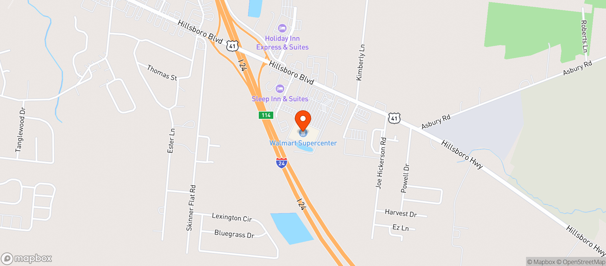 Map showing Walmart Supercenter