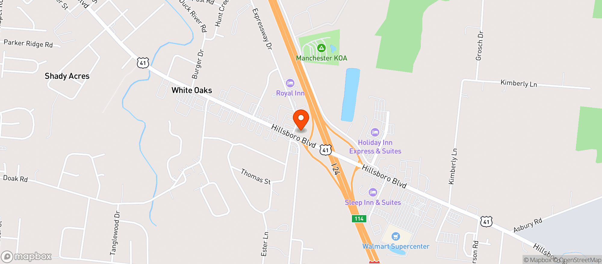 Map showing Interstate Liquors
