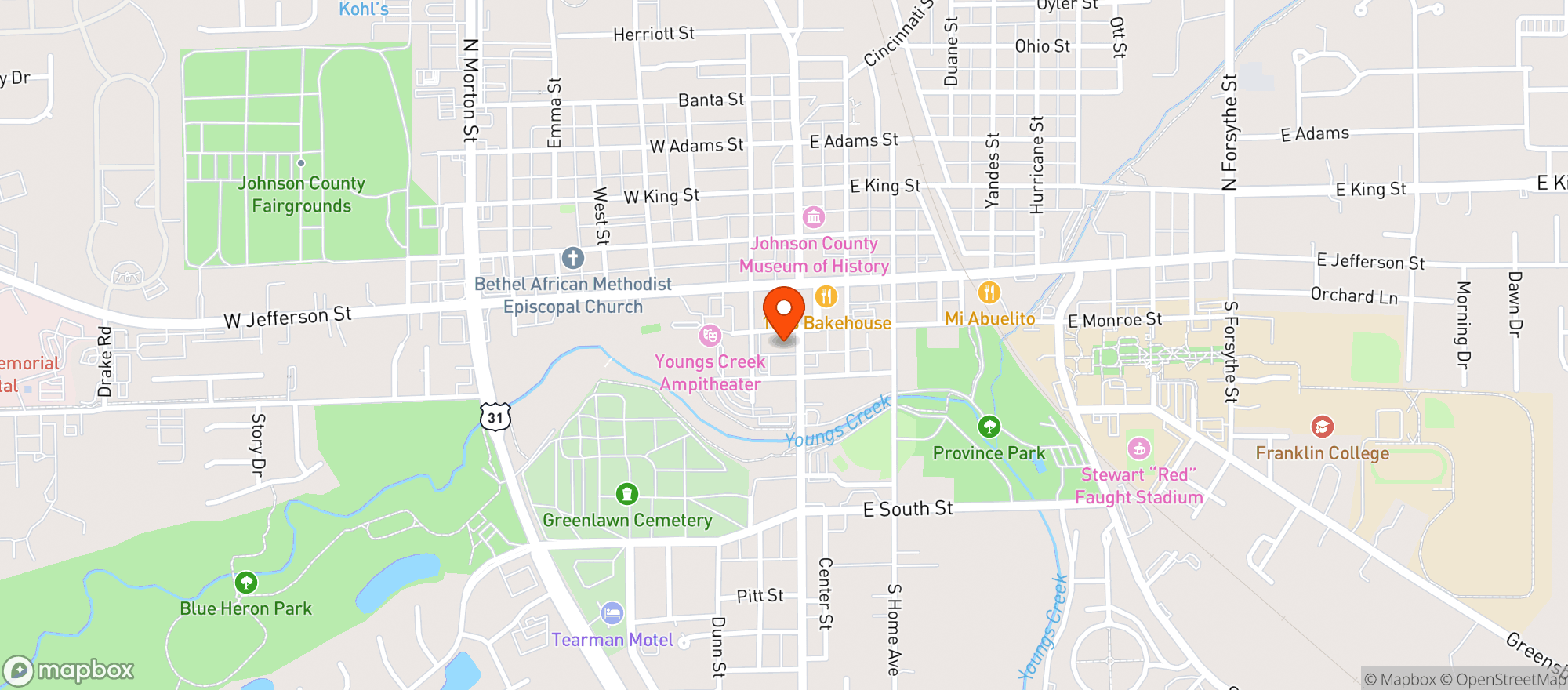 Map showing Coffeehouse Five