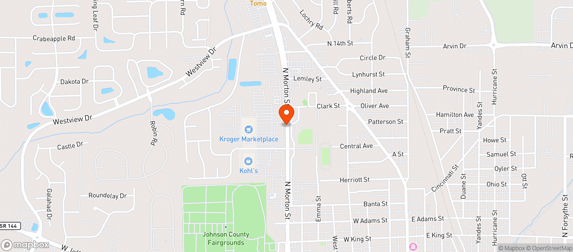 Map showing KROGER MARKETPLACE